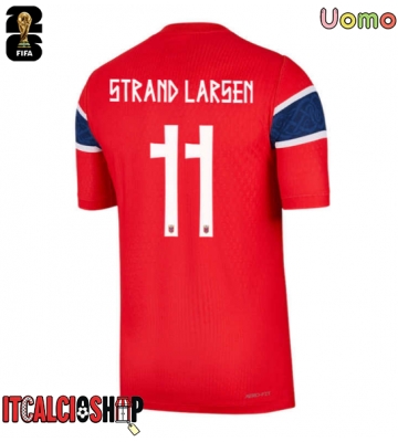 Norvegia Jorgen Strand Larsen #11 Prima Maglia Mondiali 2026 Manica Corta